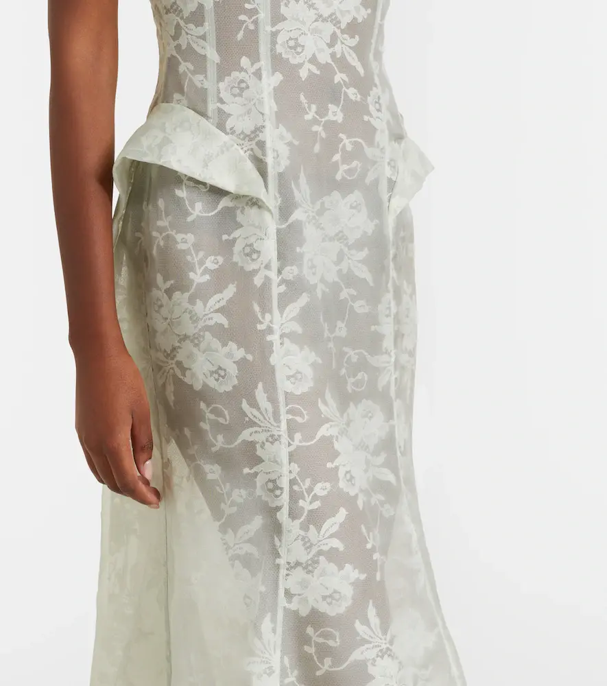 Alexander McQueen Peplum silk lace corset dress | Thumbnail 5 Alexander McQueen Peplum silk lace corset dress | Thumbnail 5