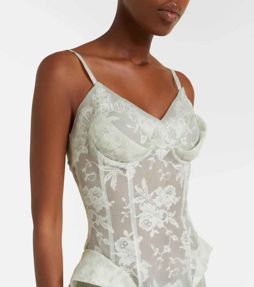 Alexander McQueen Peplum silk lace corset dress | Thumbnail 6 Alexander McQueen Peplum silk lace corset dress | Thumbnail 6