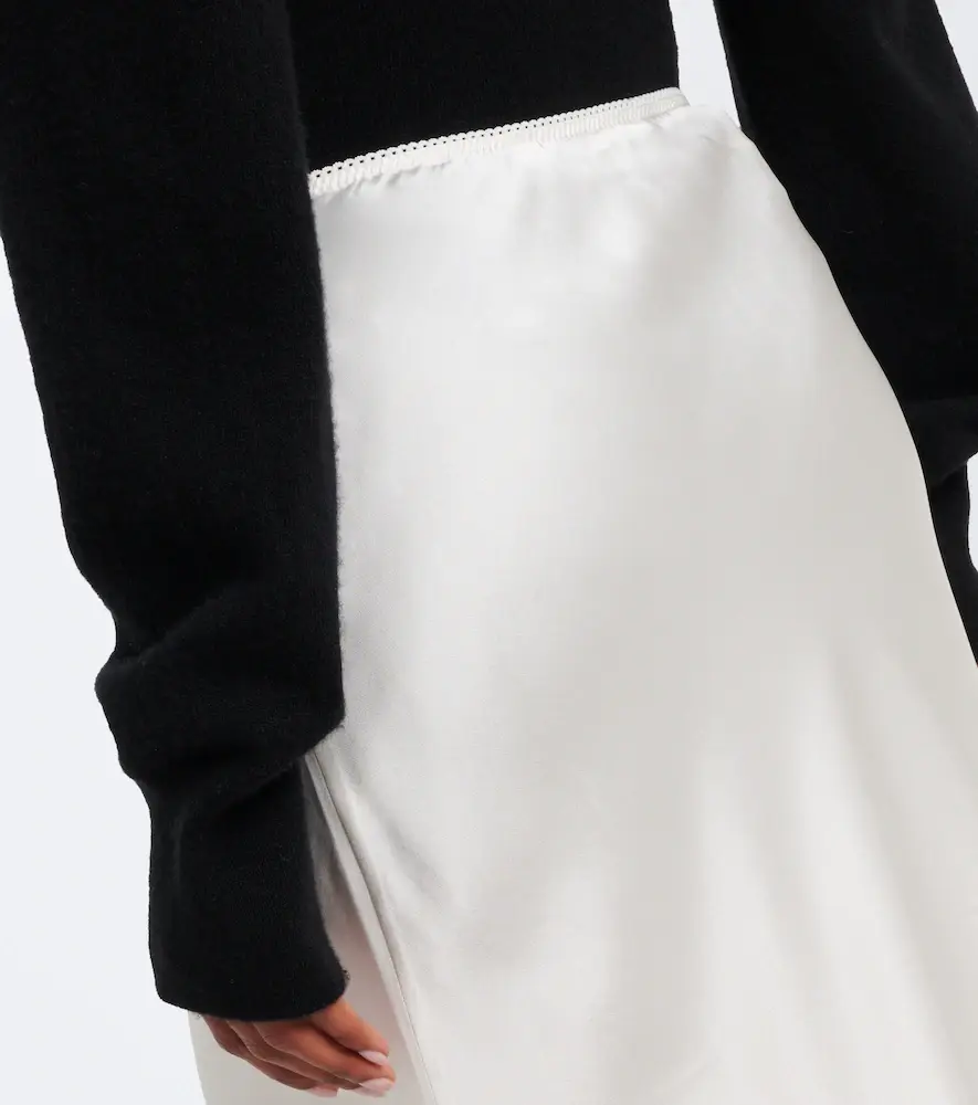 DÔEN Dôen Elowette lace-trimmed silk satin midi skirt | Thumbnail 4 DÔEN Dôen Elowette lace-trimmed silk satin midi skirt | Thumbnail 4