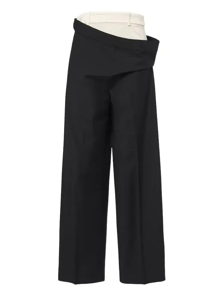 Róhe Wool and mohair paneled wide-leg pants Róhe Wool and mohair paneled wide-leg pants
