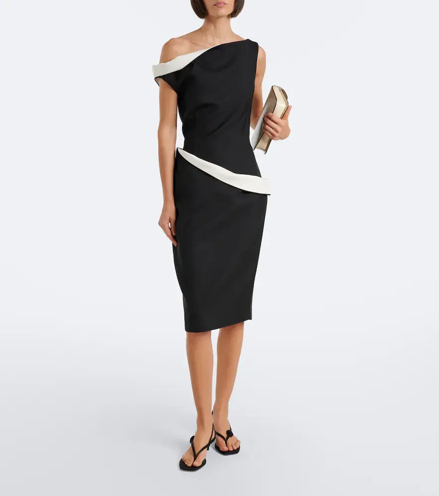 RÓHE Róhe Paneled one-shoulder wool-blend midi dress | Thumbnail 2