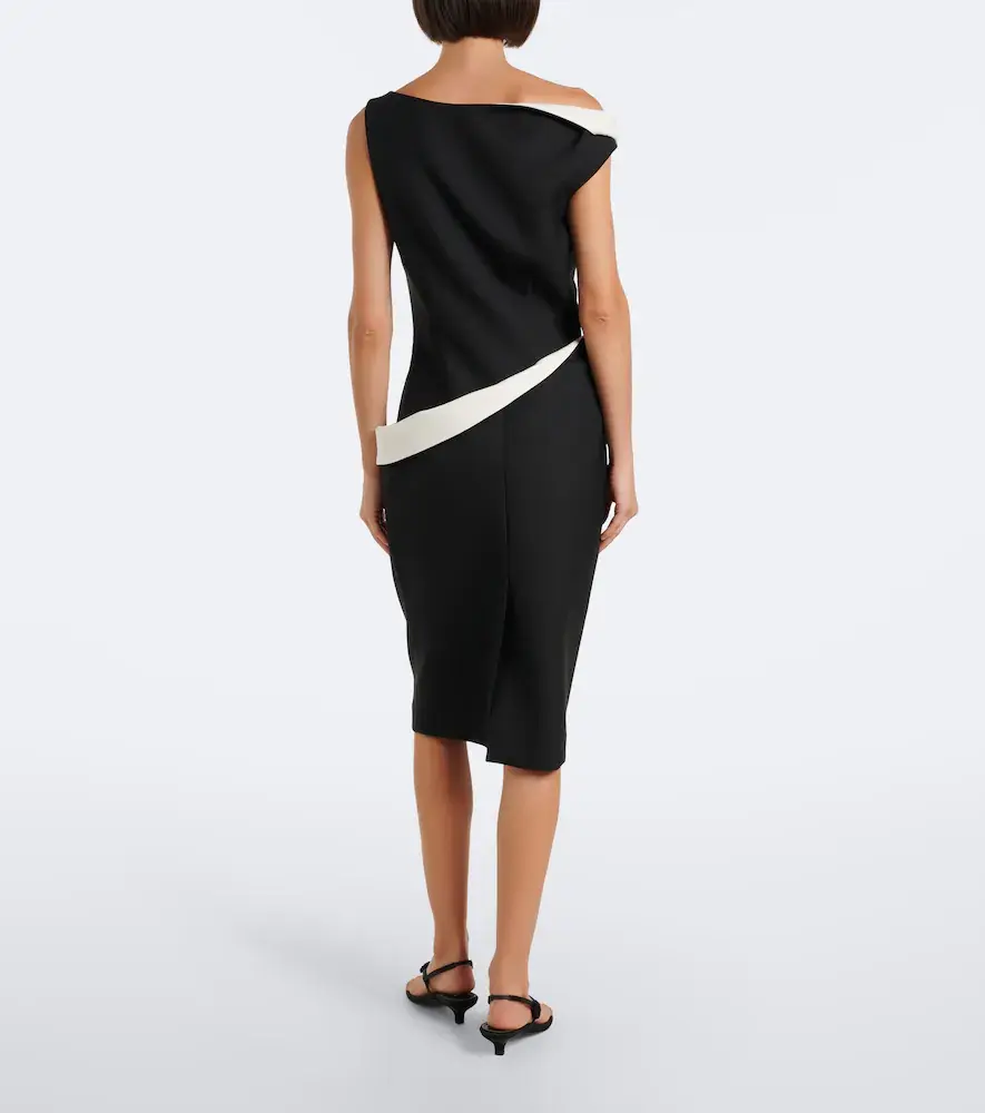 RÓHE Róhe Paneled one-shoulder wool-blend midi dress | Thumbnail 3