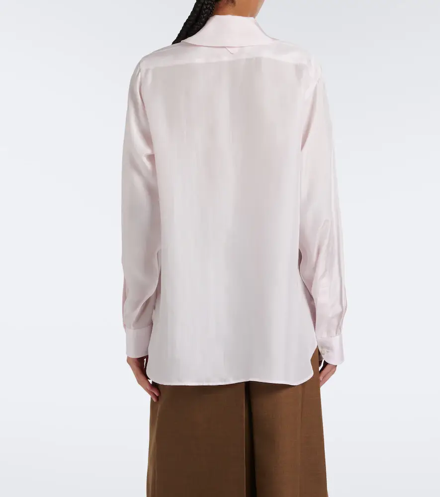 Prada Tie-neck silk poplin shirt | Thumbnail 3 Prada Tie-neck silk poplin shirt | Thumbnail 3