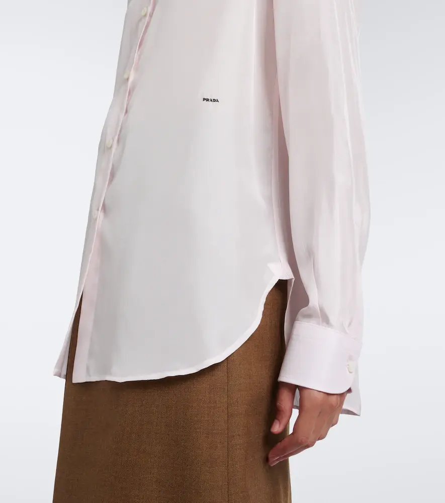 Prada Tie-neck silk poplin shirt | Thumbnail 4 Prada Tie-neck silk poplin shirt | Thumbnail 4