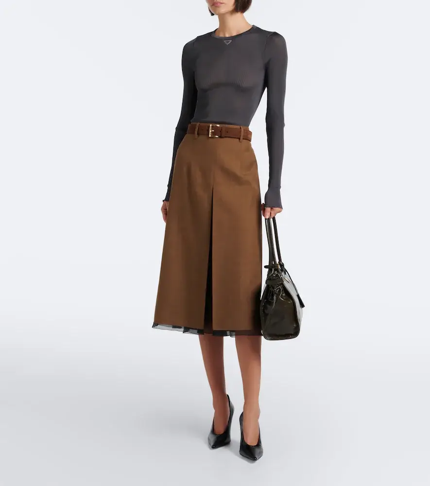 Prada Ribbed-knit silk top | Thumbnail 2 Prada Ribbed-knit silk top | Thumbnail 2