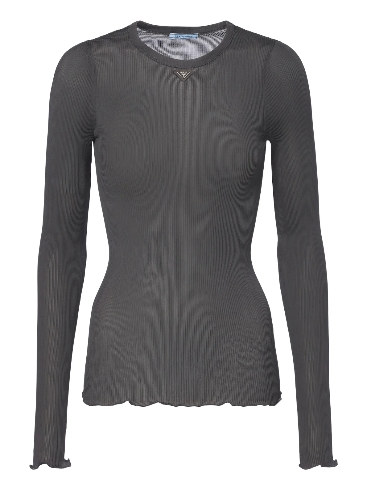 Prada Ribbed-knit silk top