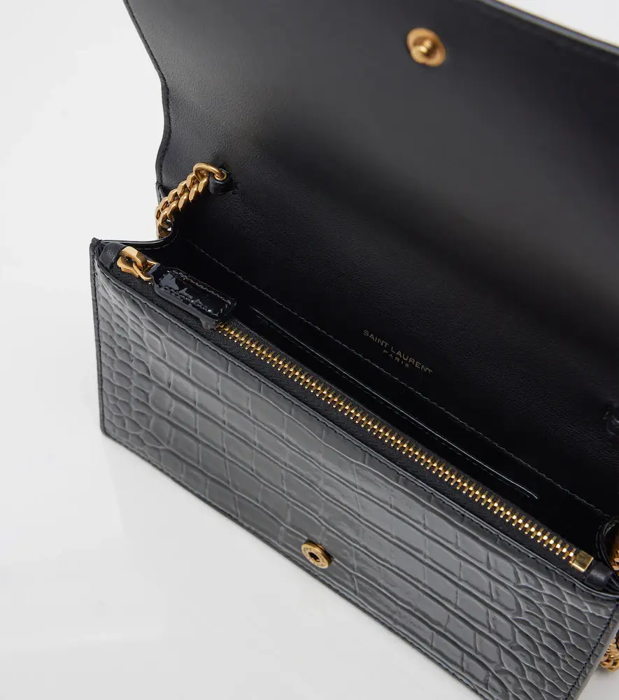 Saint Laurent Cassandre croc-effect leather chain wallet | Thumbnail 2
