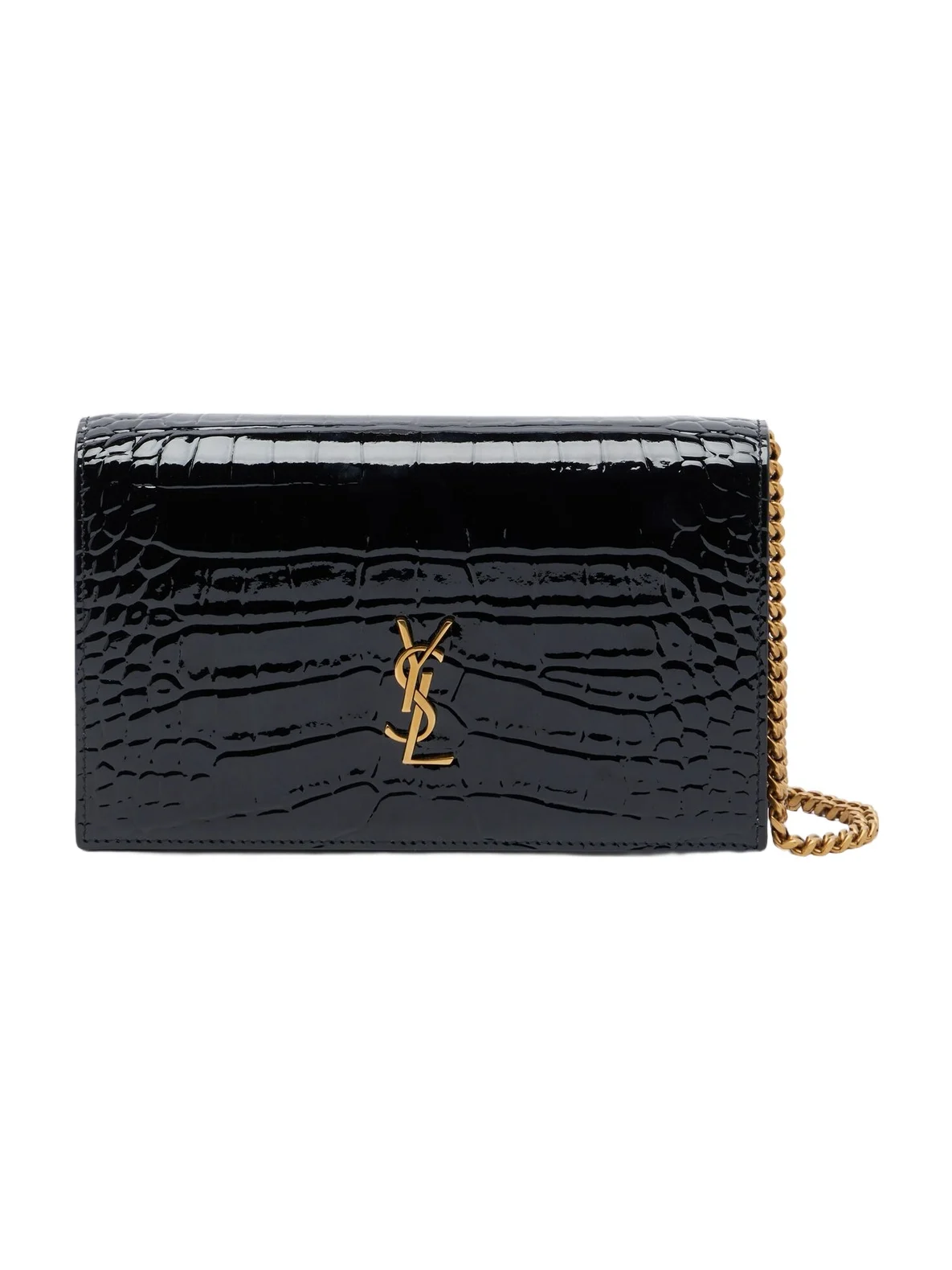 Cassandre croc-effect leather chain wallet Cassandre croc-effect leather chain wallet