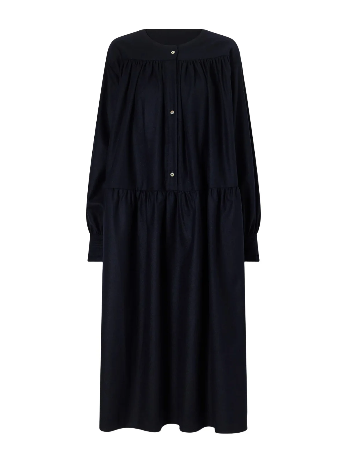Les Vacances D’Irina Calla Gathered Wool-flannel Midi Dress