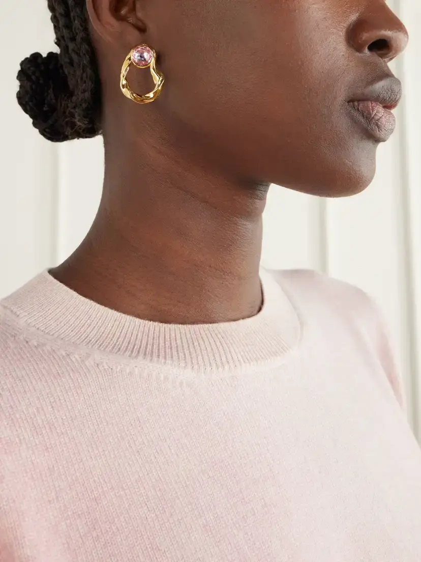 Oscar de la Renta Crystal-embellished Gold-tone Earrings | Thumbnail 2 Oscar de la Renta Crystal-embellished Gold-tone Earrings | Thumbnail 2