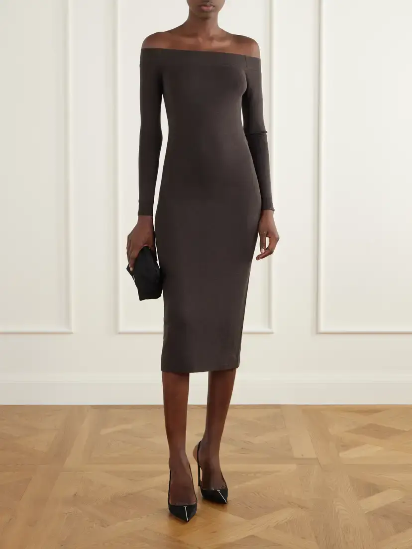 Tom Ford Wool And Silk-blend Midi Dress | Thumbnail 2 Tom Ford Wool And Silk-blend Midi Dress | Thumbnail 2