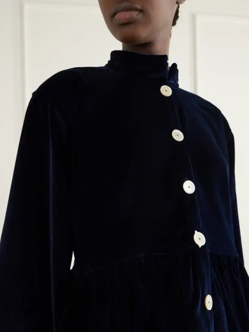 Les Vacances D’Irina Gathered Cotton-velvet Blouse | Thumbnail 4 Les Vacances D’Irina Gathered Cotton-velvet Blouse | Thumbnail 4
