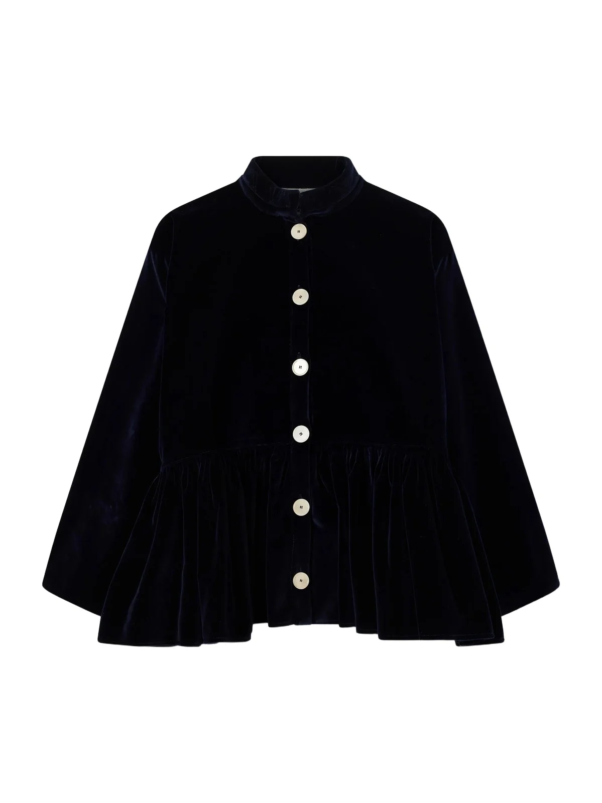 Les Vacances D’Irina Gathered Cotton-velvet Blouse