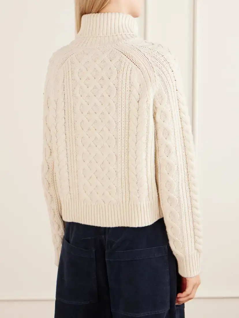 Nili Lotan Ezren Textured Lambswool Turtleneck Sweater | Thumbnail 3 Nili Lotan Ezren Textured Lambswool Turtleneck Sweater | Thumbnail 3