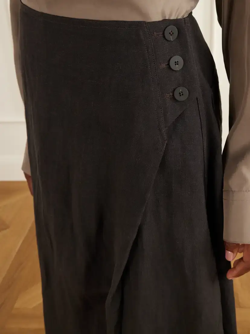 Studio Nicholson Pleated Woven Midi Skirt | Thumbnail 5