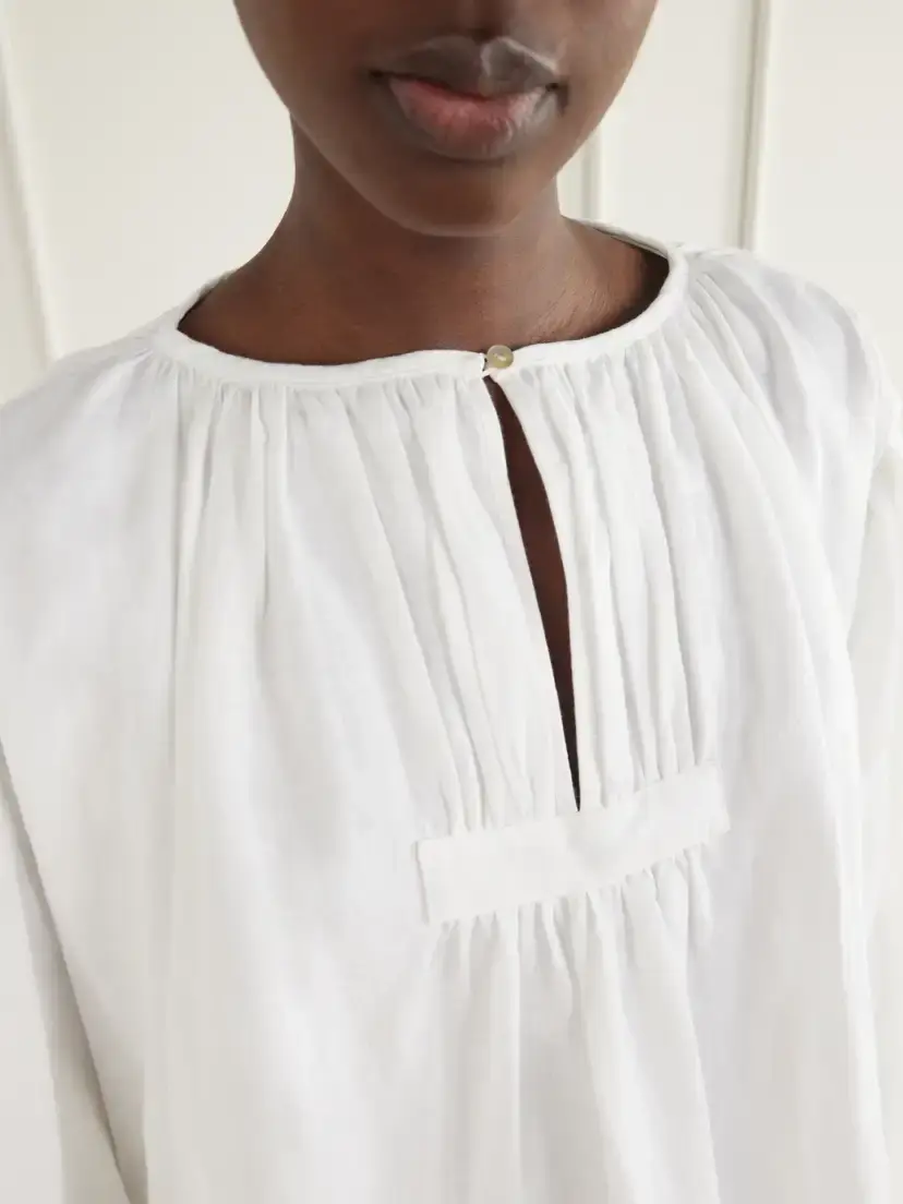 Les Vacances D’Irina Cloud Gathered Linen Mini Dress | Thumbnail 4 Les Vacances D’Irina Cloud Gathered Linen Mini Dress | Thumbnail 4