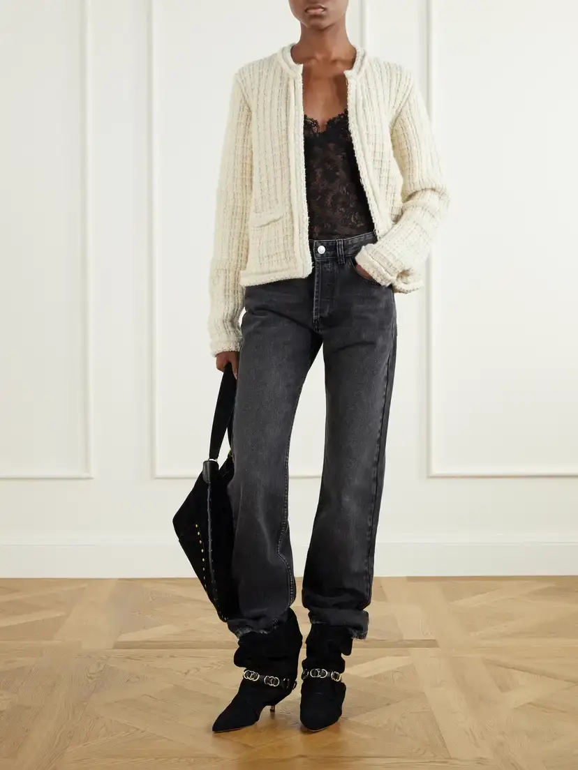 Isabel Marant Bouclé Wool And Alpaca-blend Cardigan - Neutrals | Thumbnail 2 Isabel Marant Bouclé Wool And Alpaca-blend Cardigan - Neutrals | Thumbnail 2