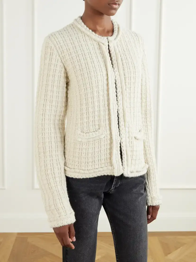 Isabel Marant Bouclé Wool And Alpaca-blend Cardigan - Neutrals | Thumbnail 3 Isabel Marant Bouclé Wool And Alpaca-blend Cardigan - Neutrals | Thumbnail 3