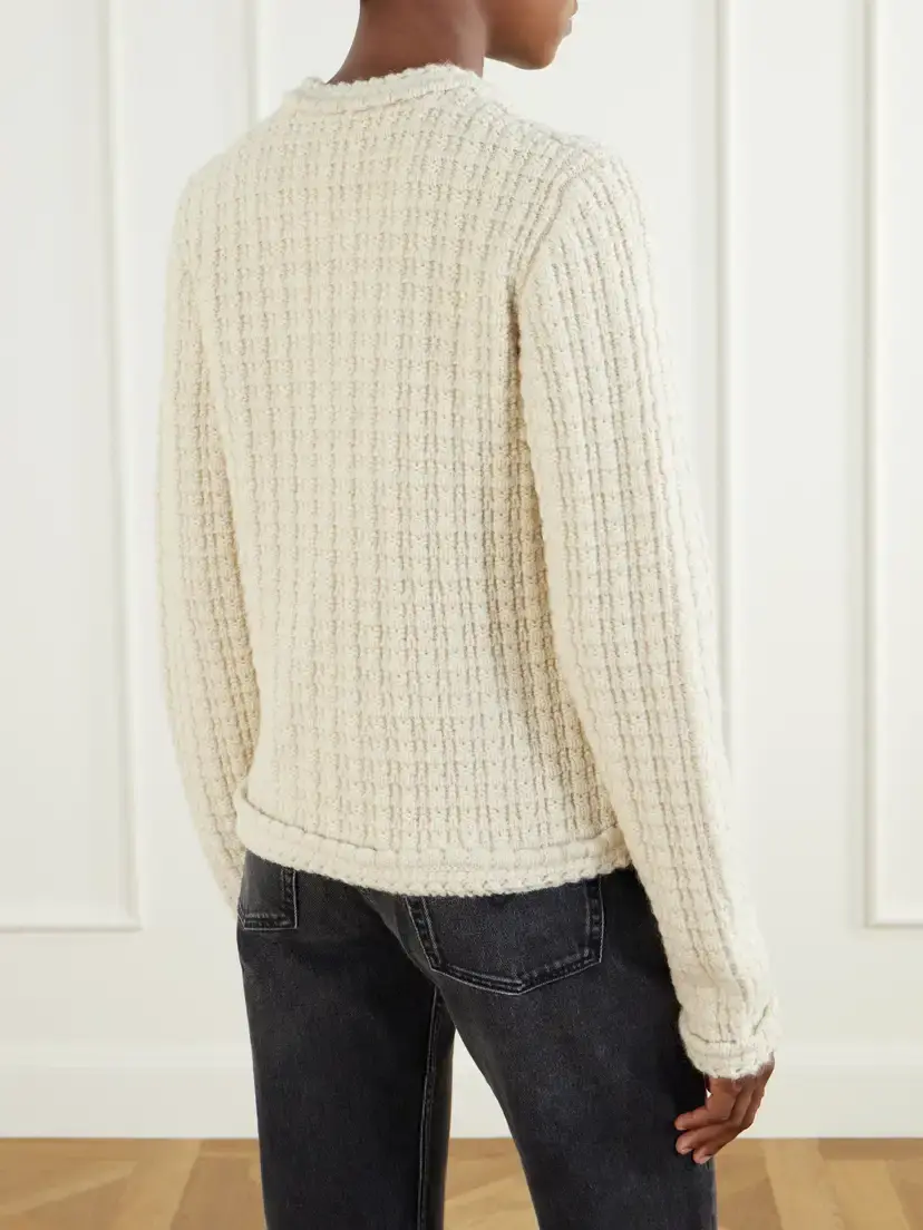 Isabel Marant Bouclé Wool And Alpaca-blend Cardigan - Neutrals | Thumbnail 4 Isabel Marant Bouclé Wool And Alpaca-blend Cardigan - Neutrals | Thumbnail 4