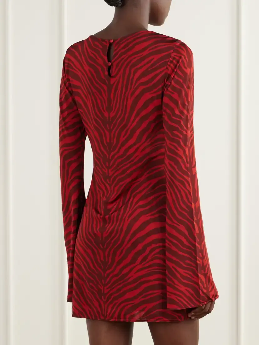 Cala de la Cruz Maisha Zebra-print Stretch-jersey Mini Dress | Thumbnail 3