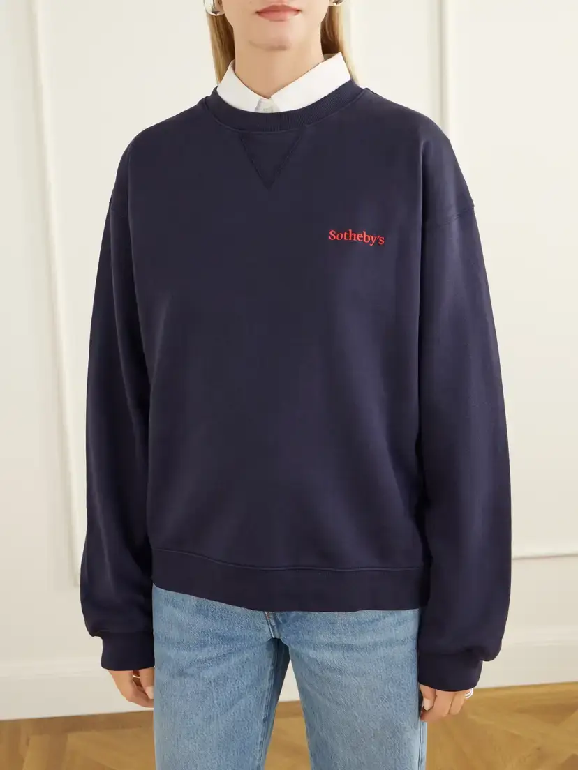 Frame + Sotheby's Logo-embroidered Cotton-jersey Sweatshirt | Thumbnail 3 Frame + Sotheby's Logo-embroidered Cotton-jersey Sweatshirt | Thumbnail 3
