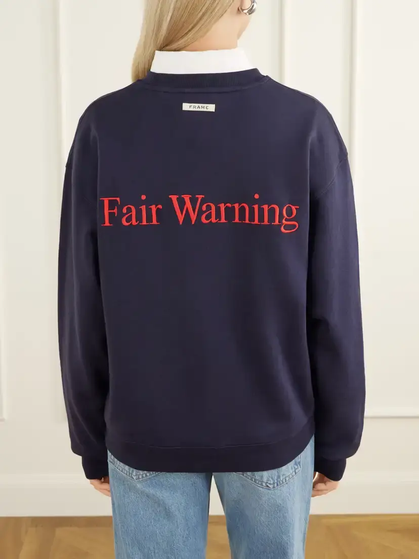 Frame + Sotheby's Logo-embroidered Cotton-jersey Sweatshirt | Thumbnail 4 Frame + Sotheby's Logo-embroidered Cotton-jersey Sweatshirt | Thumbnail 4