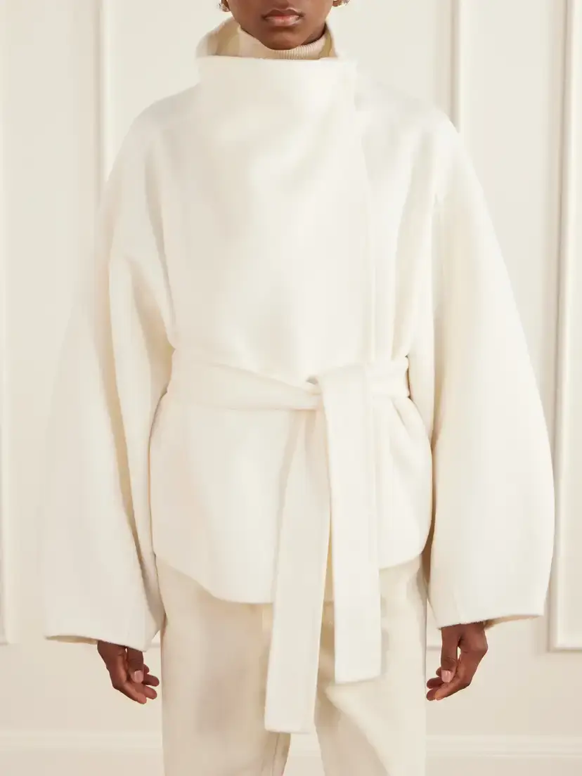 The Frankie Shop Onelle Belted Wool-blend Short Coat | Thumbnail 3 The Frankie Shop Onelle Belted Wool-blend Short Coat | Thumbnail 3
