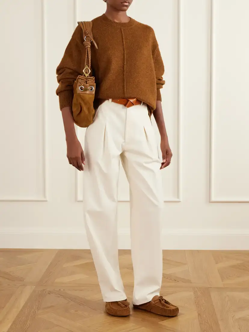 Isabel Marant Lenadia Pleated Stretch-cotton Tapered Pants | Thumbnail 2