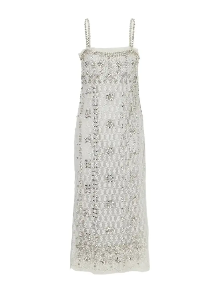 Leona Crystal-embellished Lace Gown