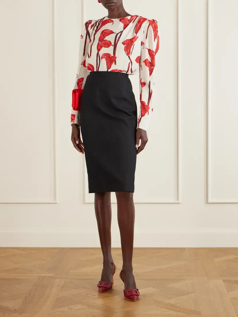 Carolina Herrera Floral-print Cady Blouse | Thumbnail 2