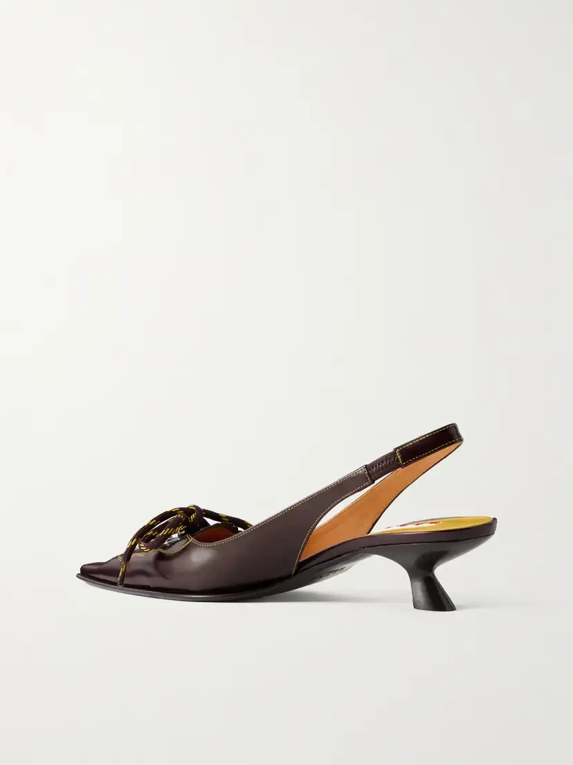 Marni Lace-up Leather Slingback Pumps | Thumbnail 3 Marni Lace-up Leather Slingback Pumps | Thumbnail 3
