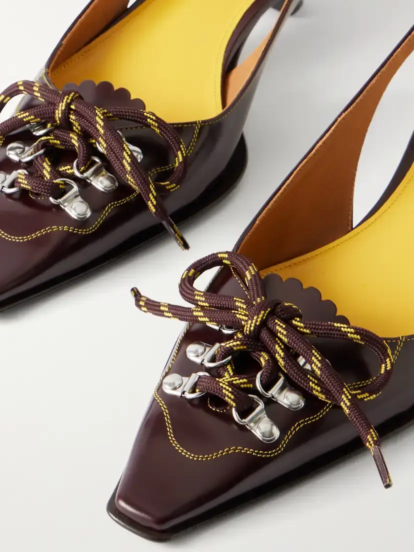 Marni Lace-up Leather Slingback Pumps | Thumbnail 5 Marni Lace-up Leather Slingback Pumps | Thumbnail 5