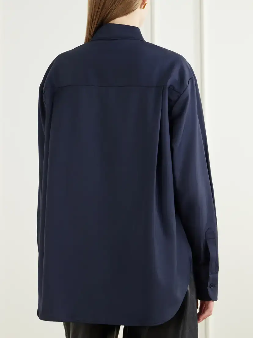 The Frankie Shop Peri Tie-detailed Oversized Georgette Shirt | Thumbnail 4 The Frankie Shop Peri Tie-detailed Oversized Georgette Shirt | Thumbnail 4