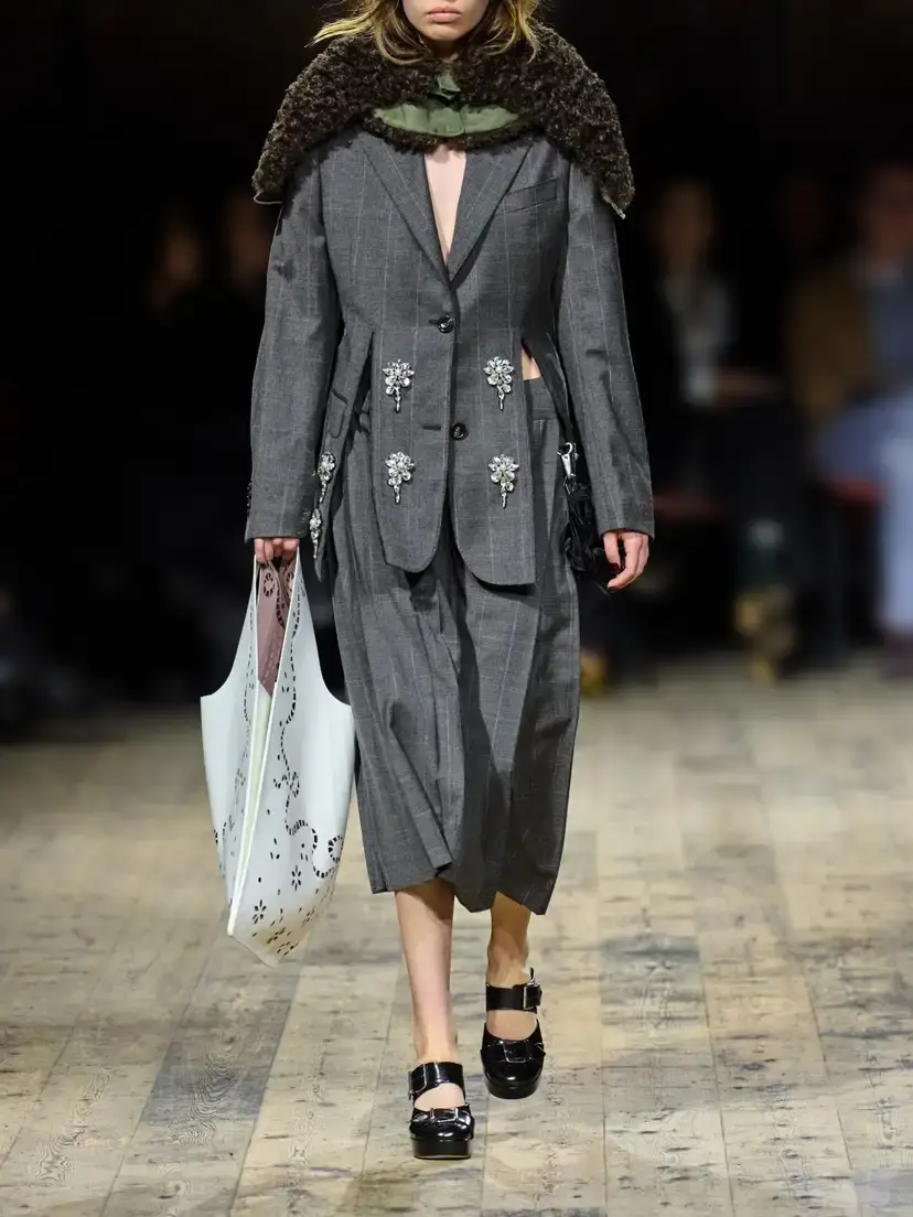 Simone Rocha Embellished Prince Of Wales Stretch-wool Blazer | Thumbnail 6 Simone Rocha Embellished Prince Of Wales Stretch-wool Blazer | Thumbnail 6