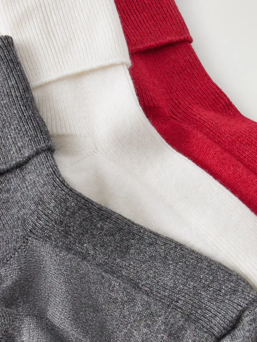 Johnstons of Elgin Set Of Three Ribbed Cashmere-blend Socks | Thumbnail 2 Johnstons of Elgin Set Of Three Ribbed Cashmere-blend Socks | Thumbnail 2