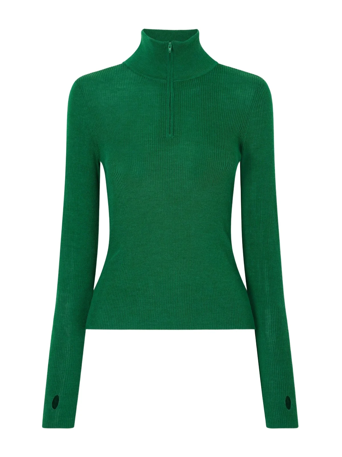 Ribbed Half-zip Wool And Silk-blend Sweater - Green Ribbed Half-zip Wool And Silk-blend Sweater - Green