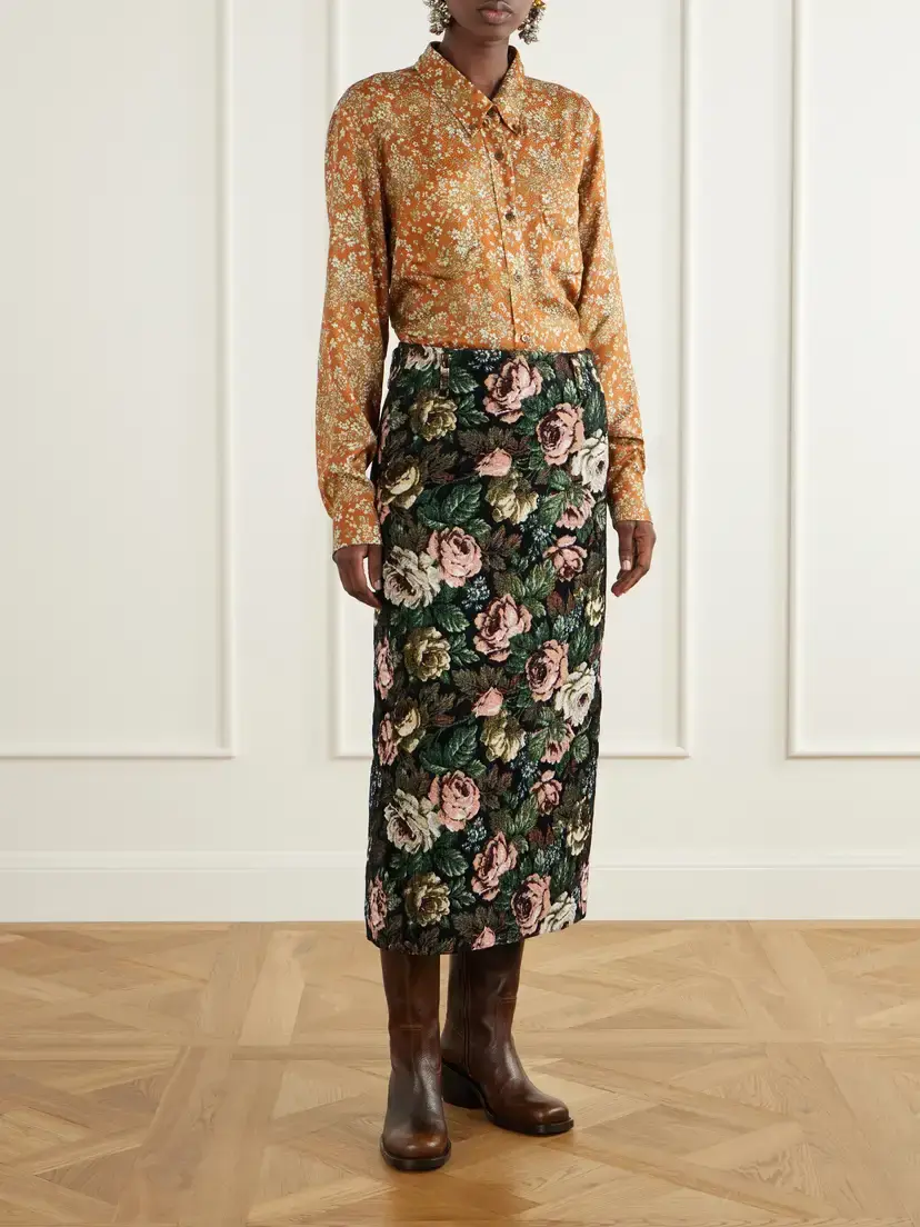 Dries Van Noten Floral-jacquard Midi Skirt | Thumbnail 2