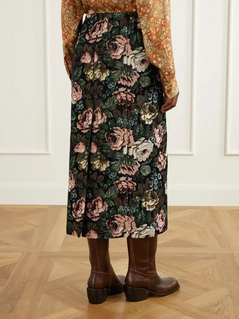 Dries Van Noten Floral-jacquard Midi Skirt | Thumbnail 3