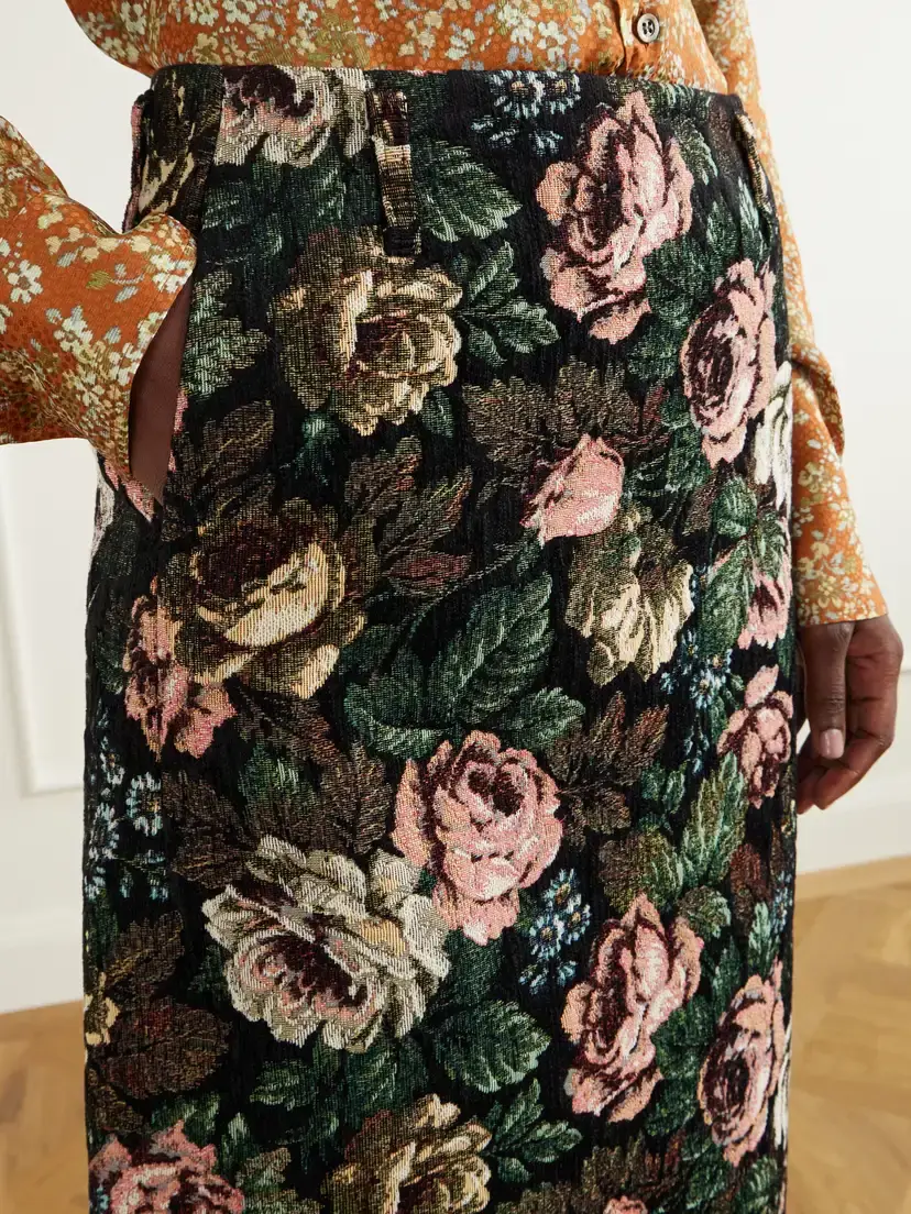 Dries Van Noten Floral-jacquard Midi Skirt | Thumbnail 4