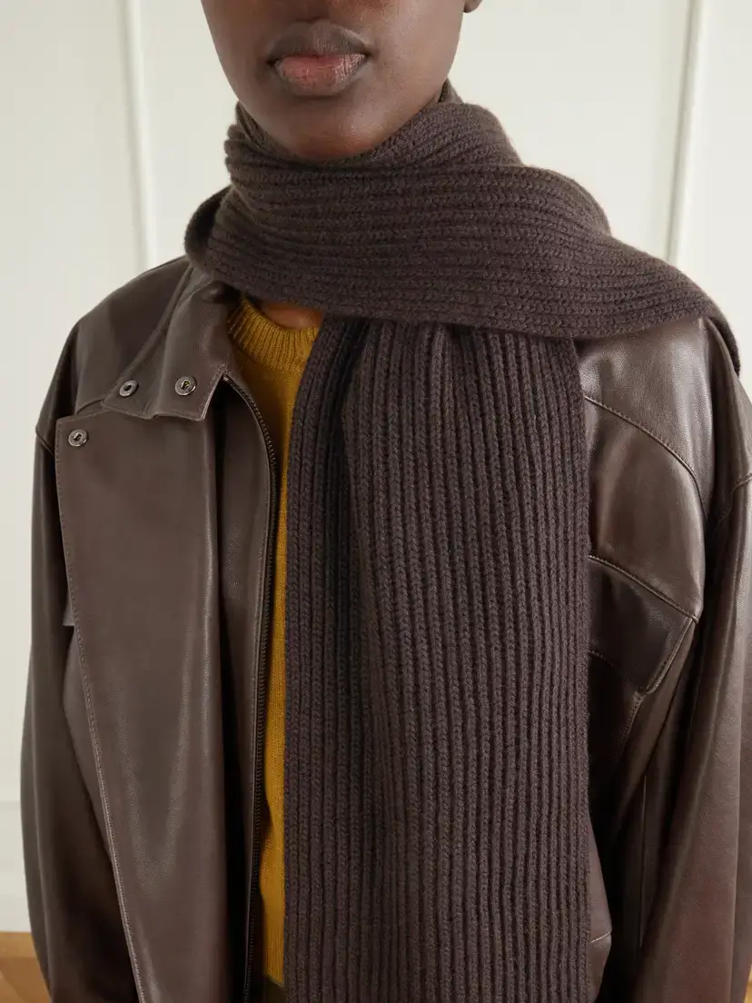 Johnstons of Elgin Lovat Cashmere Ribbed Scarf | Thumbnail 3 Johnstons of Elgin Lovat Cashmere Ribbed Scarf | Thumbnail 3