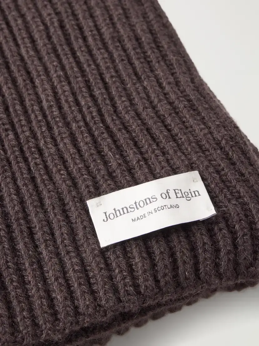 Johnstons of Elgin Lovat Cashmere Ribbed Scarf | Thumbnail 4 Johnstons of Elgin Lovat Cashmere Ribbed Scarf | Thumbnail 4