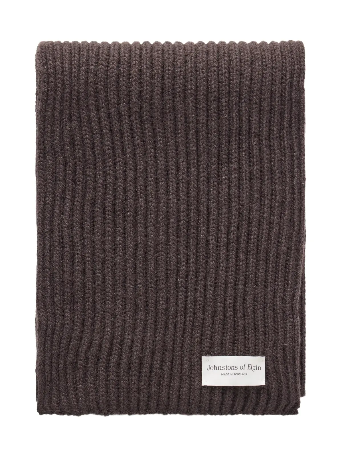 Johnstons of Elgin Lovat Cashmere Ribbed Scarf