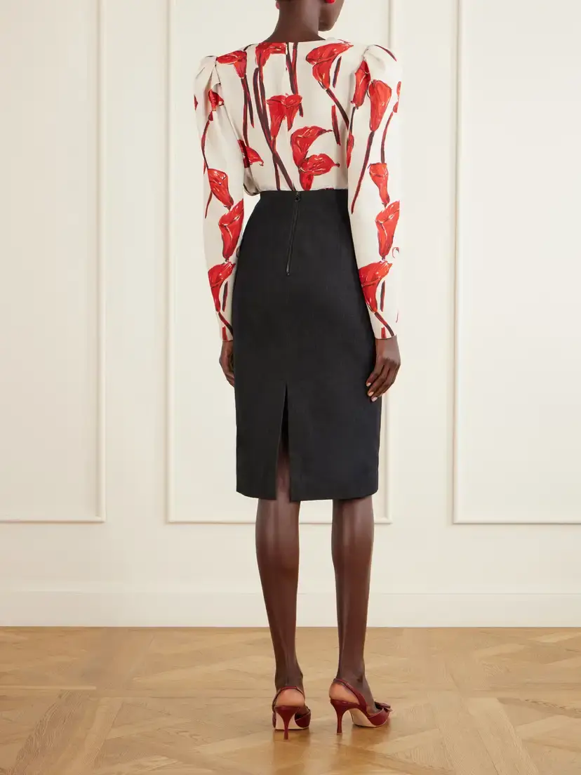 Carolina Herrera Denim Midi Skirt | Thumbnail 3 Carolina Herrera Denim Midi Skirt | Thumbnail 3
