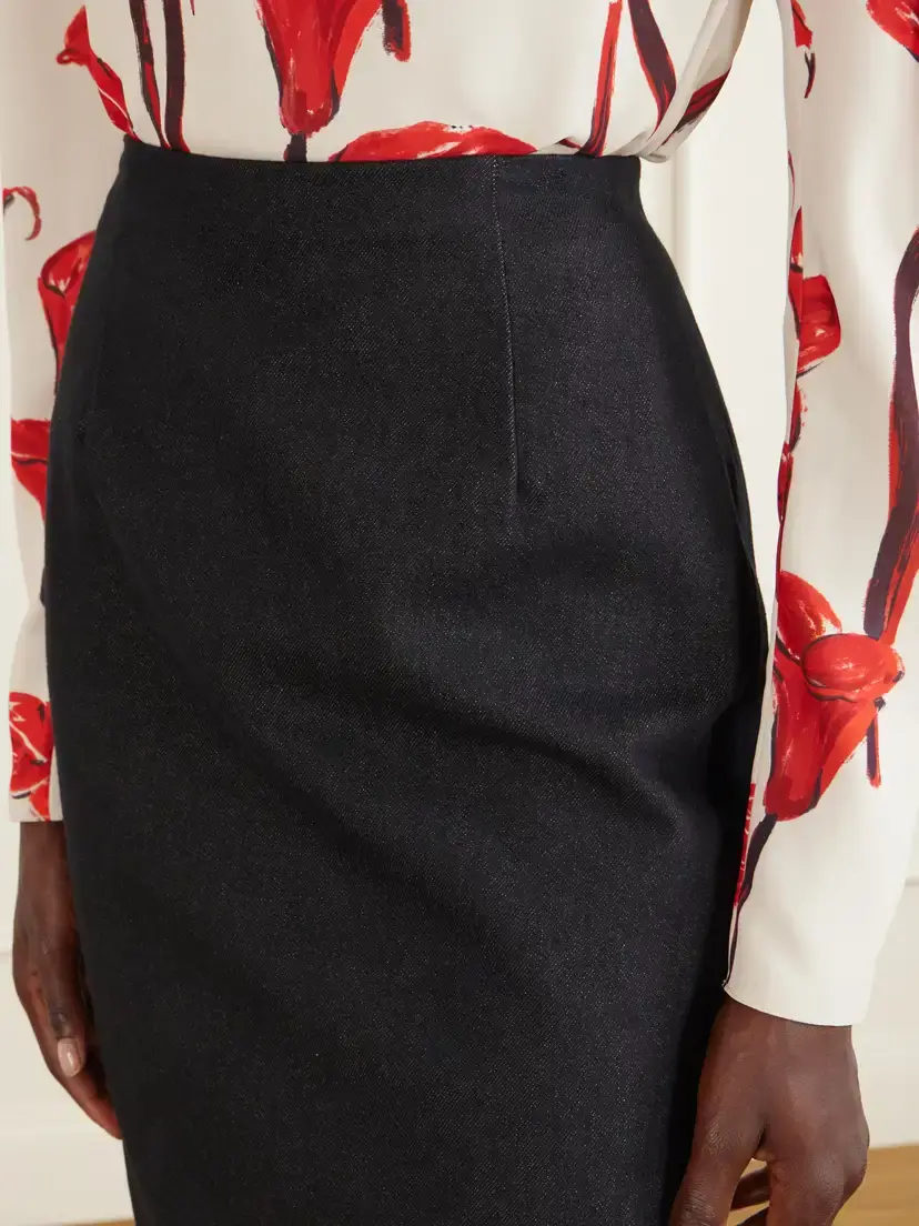 Carolina Herrera Denim Midi Skirt | Thumbnail 4 Carolina Herrera Denim Midi Skirt | Thumbnail 4