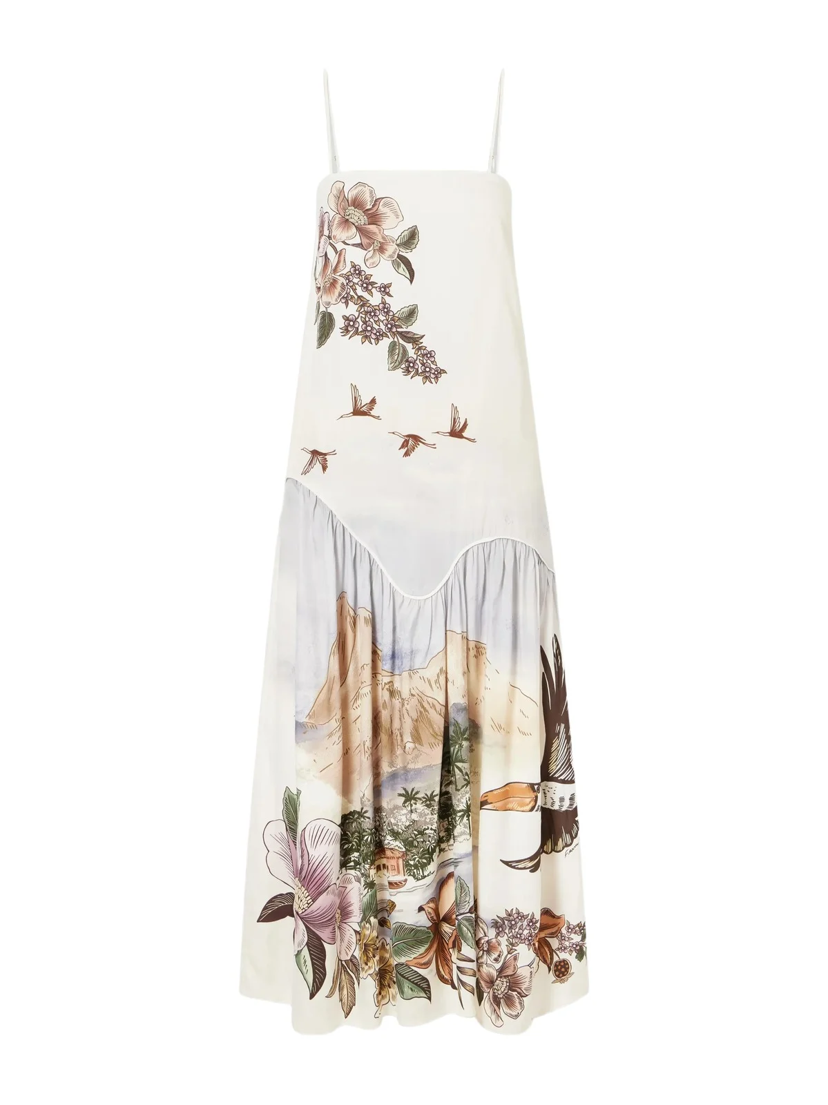 Toile De Rio Printed Voile Maxi Dress