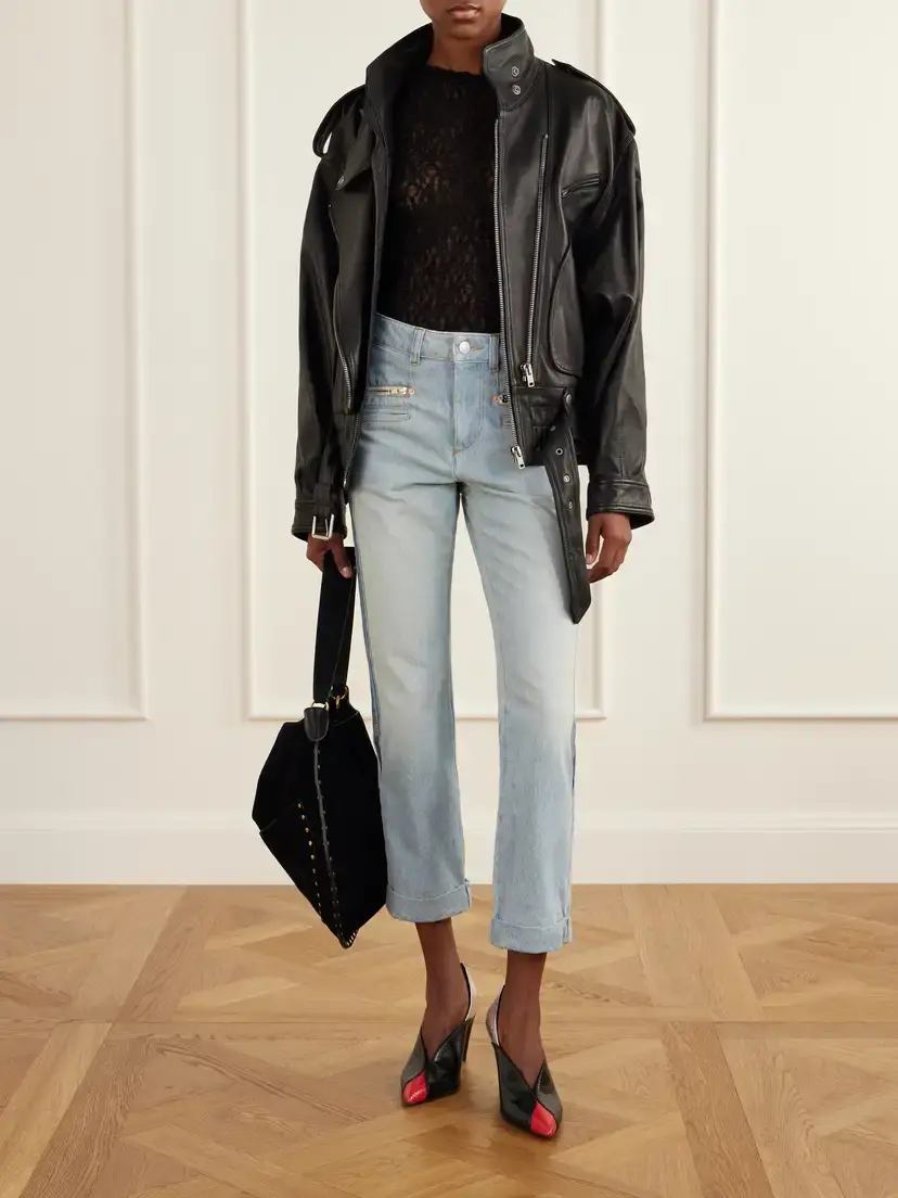 Isabel Marant Revene Cropped Mid-rise Straight-leg Jeans | Thumbnail 2 Isabel Marant Revene Cropped Mid-rise Straight-leg Jeans | Thumbnail 2