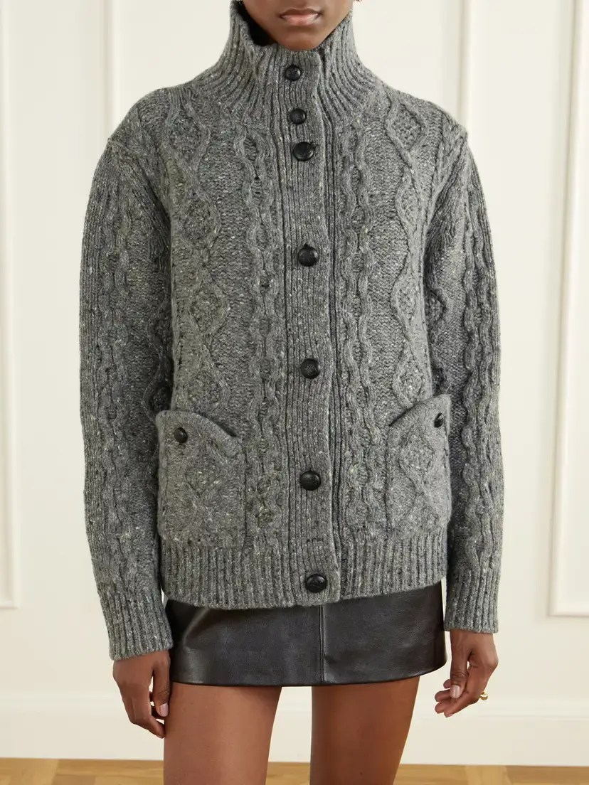 Blazé Milano Elfe Joni Cable-knit Wool-blend Cardigan | Thumbnail 3 Blazé Milano Elfe Joni Cable-knit Wool-blend Cardigan | Thumbnail 3