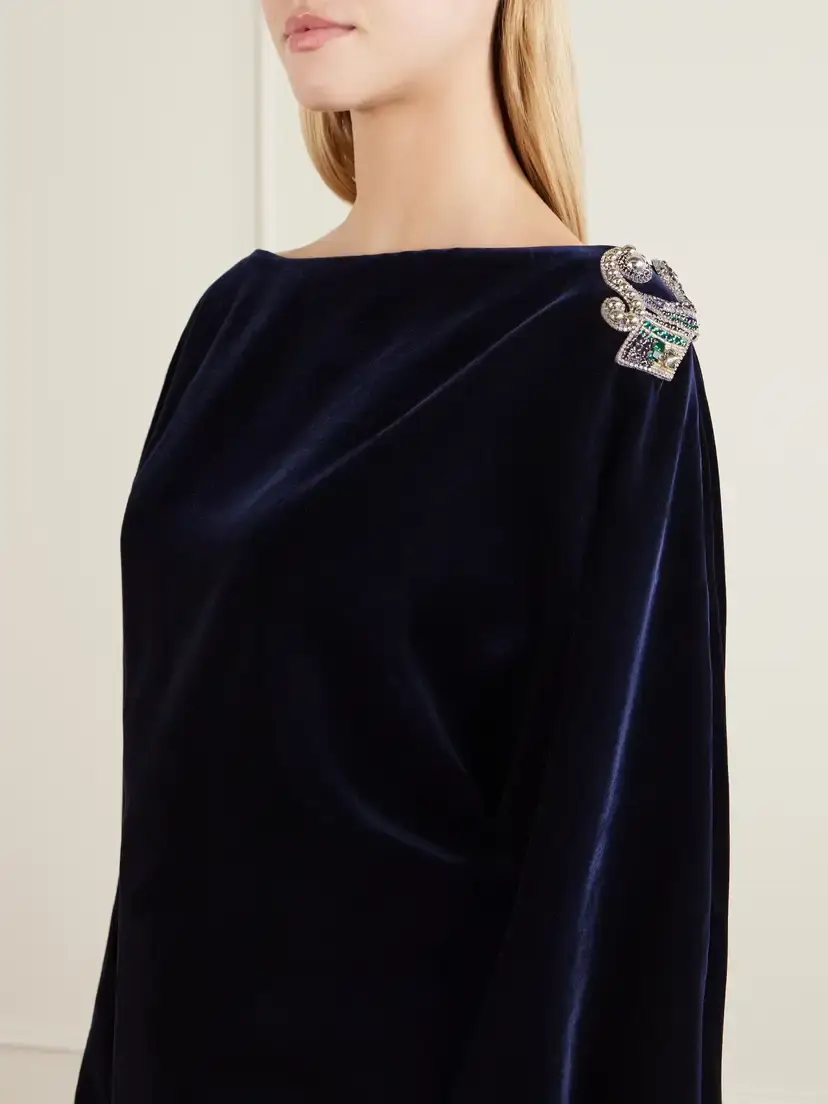 Versace Embellished Velvet Mini Dress | Thumbnail 4