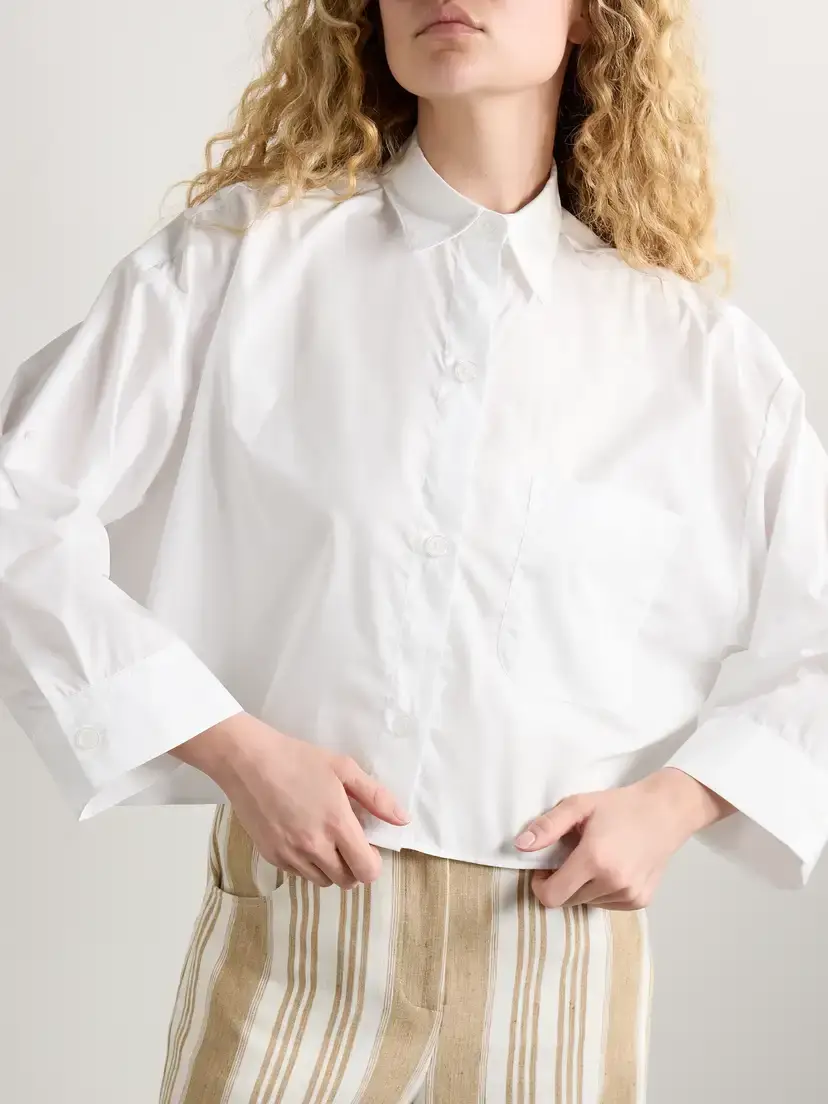 TWP Next Ex Cropped Cotton-poplin Shirt | Thumbnail 3
