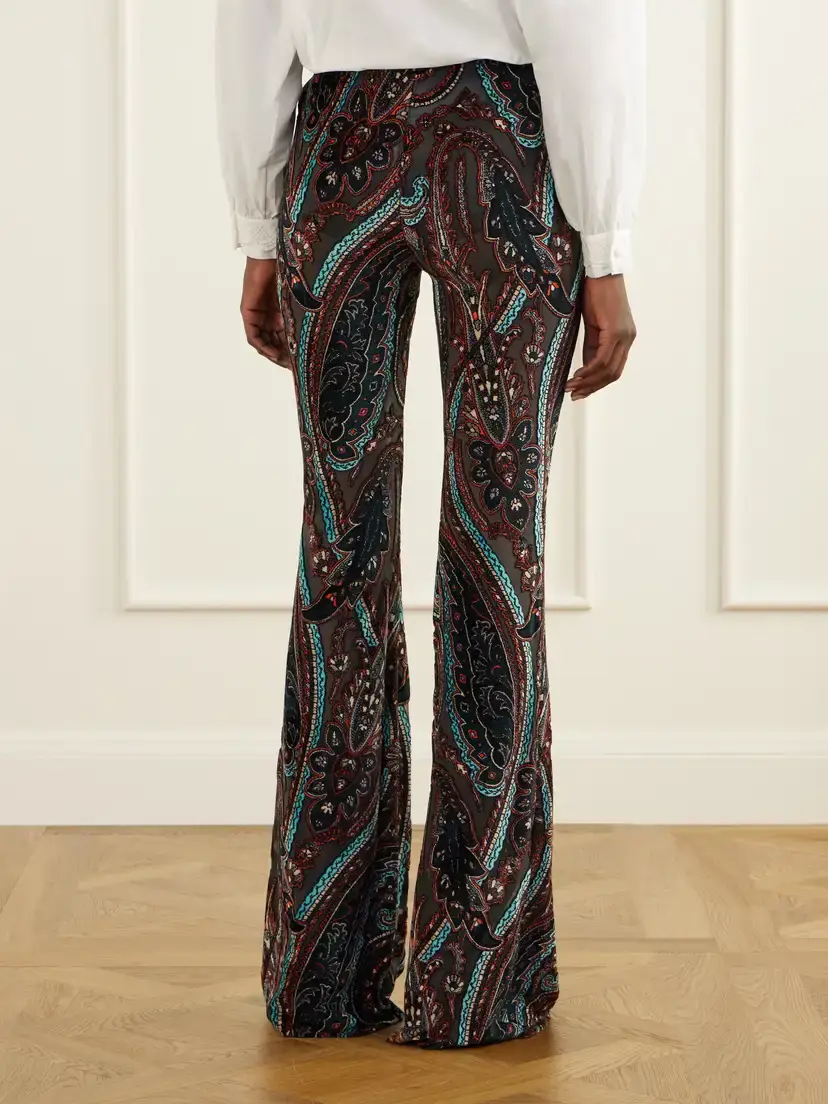 Etro Paisley-appliquéd Mesh Flared Pants | Thumbnail 4 Etro Paisley-appliquéd Mesh Flared Pants | Thumbnail 4